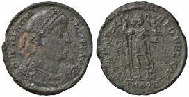 ROMANE IMPERIALI - Valentiniano I (364-373) - Doppia maiorina (Aquileia) - Busto diademato e drappeggiato a d. /R Valentiniano in abiti militari stant...
