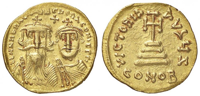BIZANTINE - Eraclio e Eraclio Costantino (613-638) - Solido - I busti coronati d...