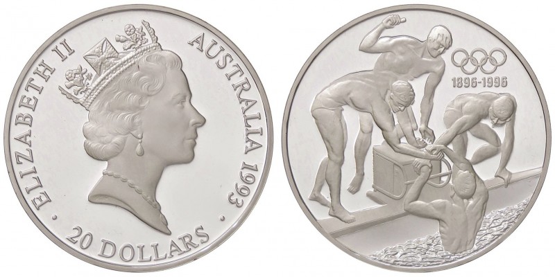 ESTERE - AUSTRALIA - Elisabetta II (1952) - 20 Dollari 1993 - Olimpiadi AG
 
F...