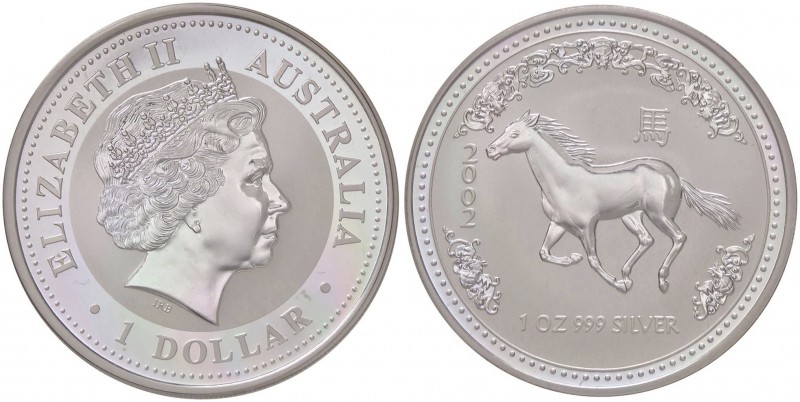 ESTERE - AUSTRALIA - Elisabetta II (1952) - Dollaro 2002 - Anno del cavallo Kr. ...