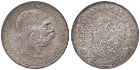 ESTERE - AUSTRIA - Francesco Giuseppe (1848-1916) - 5 Corone 1907 Kr. 2807 AG Sulla moneta millesimo 1900 Colpetti
 Sulla moneta millesimo 1900 - Col...