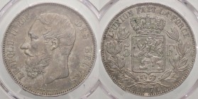 ESTERE - BELGIO - Leopoldo II (1865-1909) - 5 Franchi 1873 Kr. 24 AG Sigillata PCGS AU53
 Sigillata PCGS AU53
SPL