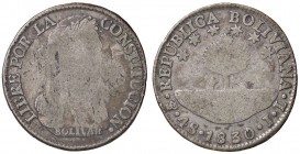 ESTERE - BOLIVIA - Repubblica (1825) - 4 Soles 1830 JL Kr. 96a.1 AG
 
MB-BB