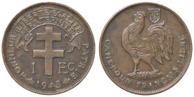 ESTERE - CAMERUN - Repubblica - Franco 1943 Kr. 7 CU Colpetto
 Colpetto
SPL