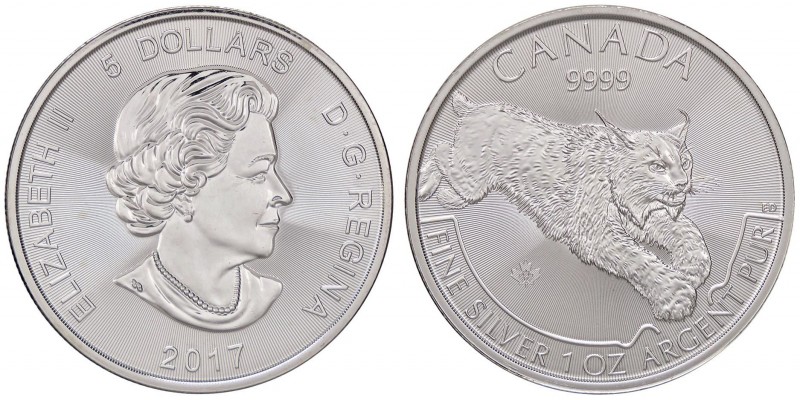ESTERE - CANADA - Elisabetta II (1952) - 5 Dollari 2017 AG
 
FDC