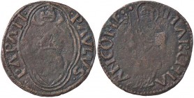 ZECCHE ITALIANE - ANCONA - Paolo II (1464-1471) - Quattrino Munt. 66 RR (CU g. 0,88)
 
meglio di MB