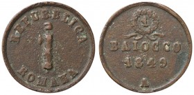 ZECCHE ITALIANE - ANCONA - Repubblica Romana (1848-1849) - Baiocco 1849 Pag. 8; Mont. 69 CU
 
BB