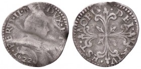 ZECCHE ITALIANE - FIRENZE - Ferdinando II (1621-1670) - Quarto di giulio 1622 CNI 15/7; MIR 308/2 R AG Tondello ondulato
 Tondello ondulato
MB-BB