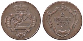 ZECCHE ITALIANE - GORIZIA - Francesco II d'Asburgo - Lorena (1797-1805) - 2 Soldi 1799 K CNI 13 CU
 
BB-SPL