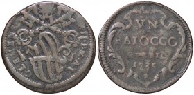 ZECCHE ITALIANE - GUBBIO - Clemente XII (1730-1740) - Baiocco 1735 A. V CNI 42; Munt.202c R CU
 
qBB