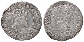 ZECCHE ITALIANE - NAPOLI - Carlo V (1516-1556) - Tarì P.R. 20; MIR 139 R (AG g. 6,11)
 
qBB