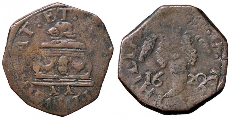 ZECCHE ITALIANE - NAPOLI - Filippo III (1598-1621) - Tornese 1620 P.R. 60; MIR 2...