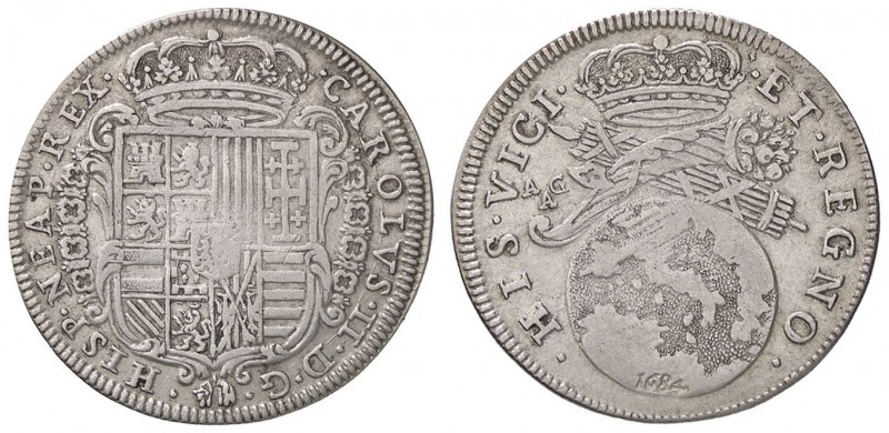ZECCHE ITALIANE - NAPOLI - Carlo II, secondo periodo (1675-1700) - Tarì 1684 P.R...