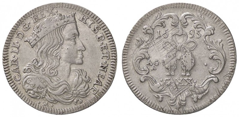 ZECCHE ITALIANE - NAPOLI - Carlo II, secondo periodo (1675-1700) - Tarì 1695 P.R...