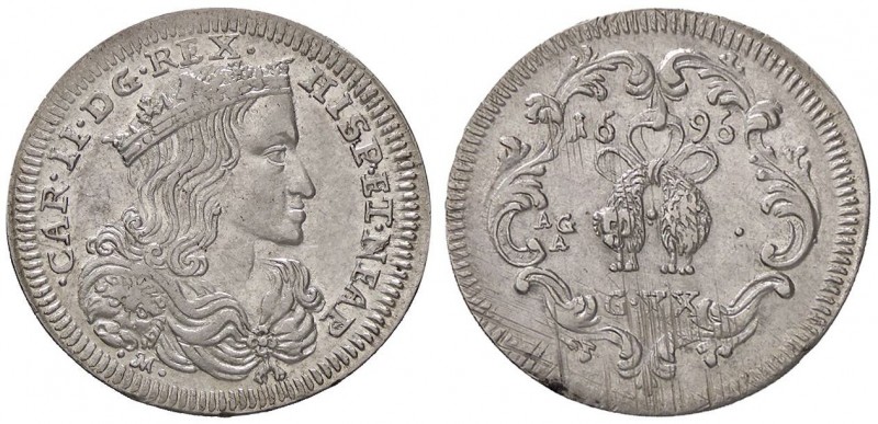 ZECCHE ITALIANE - NAPOLI - Carlo II, secondo periodo (1675-1700) - Tarì 1696 P.R...