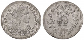 ZECCHE ITALIANE - NAPOLI - Carlo II, secondo periodo (1675-1700) - Tarì 1696 P.R. 23; MIR 300/5 AG
 
qSPL