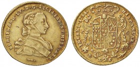 ZECCHE ITALIANE - NAPOLI - Ferdinando IV di Borbone (primo periodo, 1759-1799) - 6 Ducati 1766 P.R. 9a; Mont. 131 (AU g. 8,81)Sigle De G
 Sigle De G ...