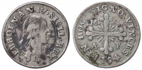 ZECCHE ITALIANE - NAPOLI - Ferdinando IV di Borbone (primo periodo, 1759-1799) - Carlino 1794 P.R. 91; Mont. 254 AG
 
qBB