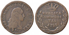 ZECCHE ITALIANE - NAPOLI - Ferdinando IV di Borbone (primo periodo, 1759-1799) - Pubblica 1789 P.R. 105a; Mont. 275 RRR CU
 
qBB
