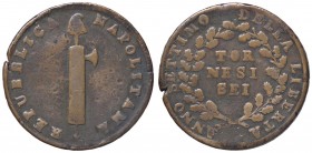 ZECCHE ITALIANE - NAPOLI - Repubblica Napoletana (1799) - 6 Tornesi 1799 P.R. 3; Mont. 334 R CU
 
qBB