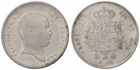ZECCHE ITALIANE - NAPOLI - Francesco I di Borbone (1825-1830) - Piastra 1825 P.R. 6; Mont. 636/641 AG Graffietti al D/
 Graffietti al D/
BB-SPL