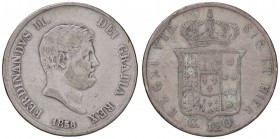 ZECCHE ITALIANE - NAPOLI - Ferdinando II di Borbone (1830-1859) - Piastra 1856 P.R. 85; Mont. 804 e seg. AG
 
qBB