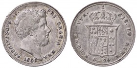 ZECCHE ITALIANE - NAPOLI - Ferdinando II di Borbone (1830-1859) - 20 Grana 1856 P.R. 138; Mont. 906/908 AG Due segnetti al ciglio - Gradevole patina
...