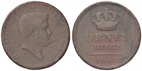 ZECCHE ITALIANE - NAPOLI - Ferdinando II di Borbone (1830-1859) - 10 Tornesi 1848 P.R. 193; Mont. 1023 NC CU
 
meglio di MB