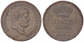 ZECCHE ITALIANE - NAPOLI - Ferdinando II di Borbone (1830-1859) - 10 Tornesi 1859 P.R. 207; Mont. 1039/1042 CU Colpetti
 Colpetti
BB