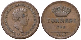 ZECCHE ITALIANE - NAPOLI - Ferdinando II di Borbone (1830-1859) - 3 Tornesi 1842 P.R. 235; Mont. 1085 NC CU
 
qBB/BB