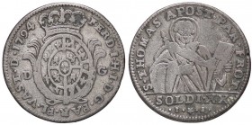 ZECCHE ITALIANE - PARMA - Ferdinando di Borbone (1765-1802) - 20 Soldi 1794 CNI 136; Mont. 72 MI
 
meglio di MB
