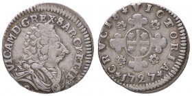 SAVOIA - Vittorio Amedeo II (secondo periodo, 1680-1730) - Reale vecchio 1727 Mont. 12 R AG
 
BB/BB+