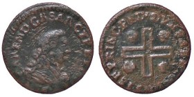 SAVOIA - Carlo Emanuele III (1730-1773) - Mezzo cagliarese MIR 972 var. RR CU Busto diverso e senza data
 Busto diverso e senza data - 
BB+