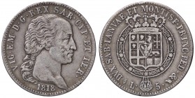 SAVOIA - Vittorio Emanuele I (1802-1821) - 5 Lire 1818 Pag. 12; Mont. 26 R AG
 
BB/qBB
