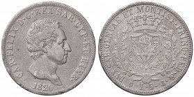 SAVOIA - Carlo Felice (1821-1831) - 5 Lire 1826 G Pag. 70; Mont. 62 AG Colpetti
 Colpetti
qBB/BB