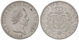 SAVOIA - Carlo Felice (1821-1831) - 5 Lire 1828 G Pag. 74; Mont. 66 AG Colpetto
 Colpetto
BB+