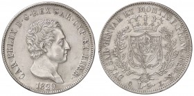 SAVOIA - Carlo Felice (1821-1831) - 5 Lire 1829 G Pag. 76; Mont. 68 AG Abilmente lavata
 Abilmente lavata
qSPL/SPL