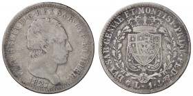 SAVOIA - Carlo Felice (1821-1831) - Lira 1827 G Pag. 101; Mont. 96 AG
 
MB