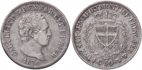 SAVOIA - Carlo Felice (1821-1831) - 50 Centesimi 1826 T Pag. 113; Mont. 111 AG
 
BB/BB+