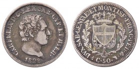 SAVOIA - Carlo Felice (1821-1831) - 50 Centesimi 1828 T (L) Pag. 117; Mont. 115 AG
 
qBB