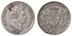 SAVOIA - Carlo Felice (1821-1831) - 25 Centesimi 1830 T (P) Pag. 125a; Mont. 128 RR AG
 
BB