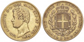 SAVOIA - Carlo Alberto (1831-1849) - 20 Lire 1834 G Pag. 179; Mont. 50 AU
 
MB/qBB