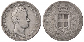 SAVOIA - Carlo Alberto (1831-1849) - 2 Lire 1836 T Pag. 275; Mont. 149 RR AG
 
meglio di MB