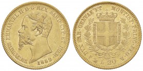 SAVOIA - Vittorio Emanuele II (1849-1861) - 20 Lire 1852 G Pag. 341; Mont. 7 AU Colpetto
 Colpetto
BB+