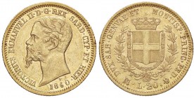 SAVOIA - Vittorio Emanuele II (1849-1861) - 20 Lire 1860 M Pag. 357; Mont. 24 R AU Metallo brillante
 Metallo brillante
qFDC