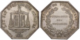 MEDAGLIE ESTERE - FRANCIA - Luigi Filippo I (1830-1848) - Gettone 1831 - Compagnies des notaires AG Ø 34 ARGENT sul bordo
 ARGENT sul bordo
SPL