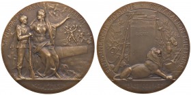 MEDAGLIE ESTERE - FRANCIA - Terza Repubblica (1870-1940) - Medaglia Allenamento in preparazione alla guerra AE Ø 50 BRONZE sul bordo
 BRONZE sul bord...