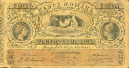 CARTAMONETA - STATO PONTIFICIO - Banca Romana - Secondo periodo (1870-1893) - 25 Lire 01/03/1883 Gav. 112 RRR Pallavicini/Fantini/Lazzaroni
 Pallavic...