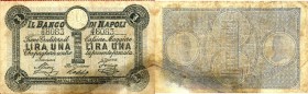 CARTAMONETA - NAPOLI - Fedi di Credito Biglietti - Lira 01/10/1872 Gav. 66 R Ascione/Robba/Fiorino Restauro con nastro adesivo a d.
 Ascione/Robba/Fi...