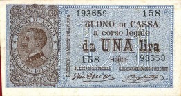 CARTAMONETA - BUONI DI CASSA - Vittorio Emanuele III (1900-1943) - Lira 21/09/1914 - Serie 41-160 Alfa 11; Lireuro 3B Dell'Ara/Righetti
 Dell'Ara/Rig...